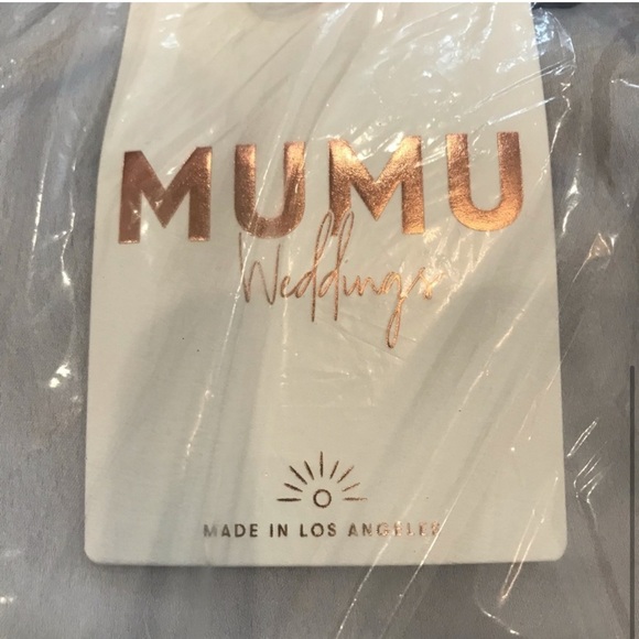 SHOW ME YOUR MUMU CLAIRE MIDI DRESS SILVER SATIN SMALL WEDING DRESS NEW WITH T - Picture 2 of 3